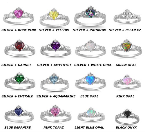 Irish claddagh multigemstone - irish,